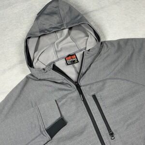 Burton DryRide Full Zip Hoodie Men Large Gray Performance Fleece Jacket RN87380